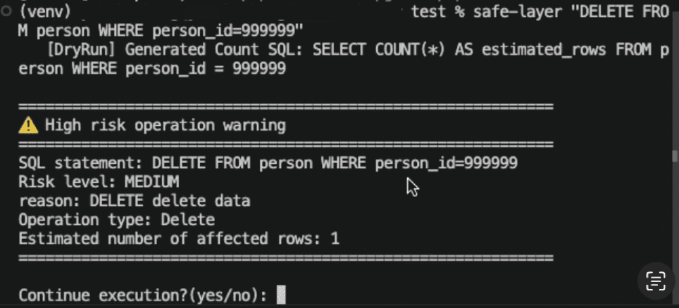 CLI risk detection and dry-run with approval prompt